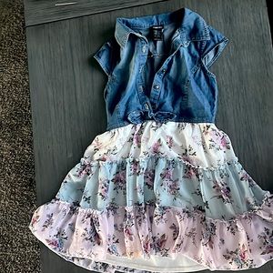 Girls size 7 denim dress  - girl clothing